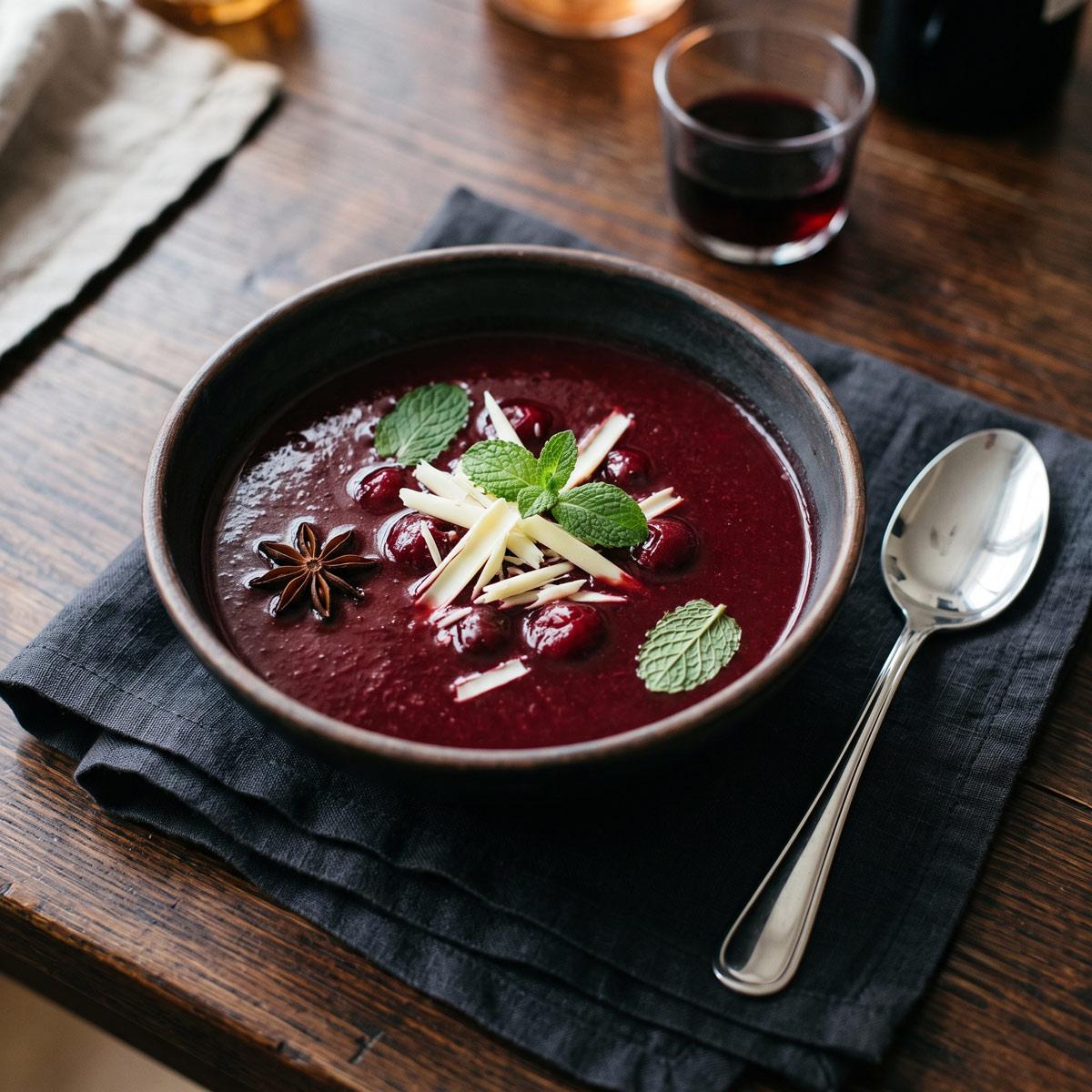 Különleges és elegáns gourmet hűsítő meggy leves Különleges és elegáns gourmet hűsítő meggy leves