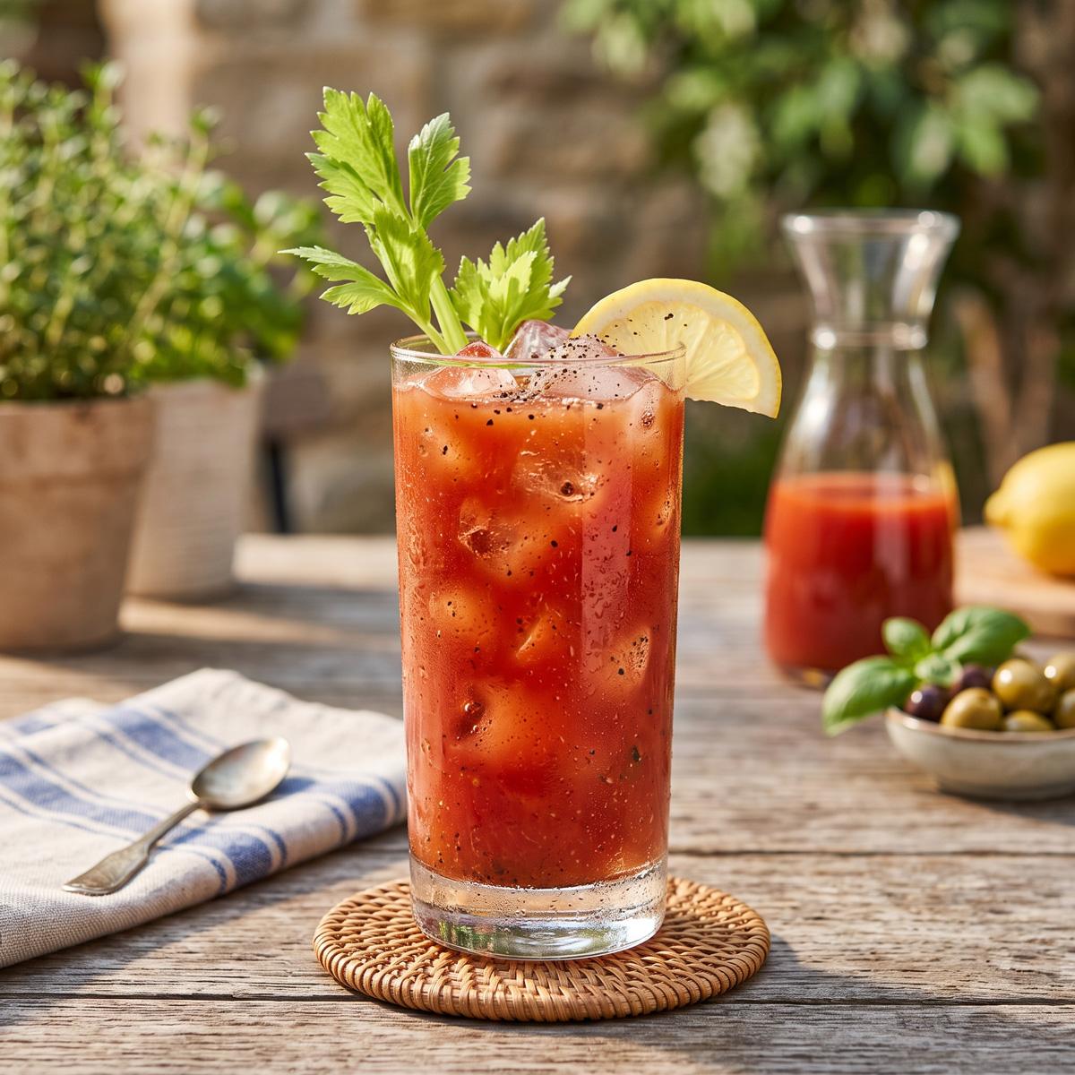 Paradicsomlé jéggel mocktail Paradicsomlé jéggel mocktail