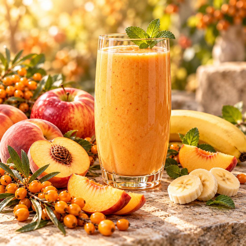 Homoktovisle bananos oszibarackos smoothie